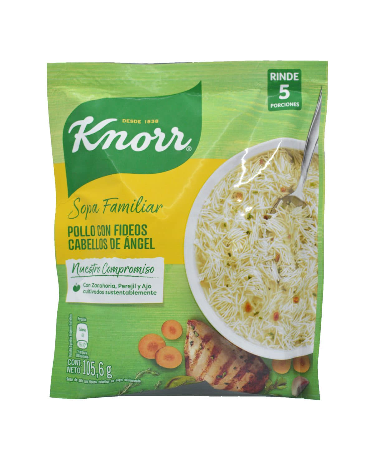 Sopa Knorr Pollo Con Fideos Cabellos De Angel 105,6 Gr